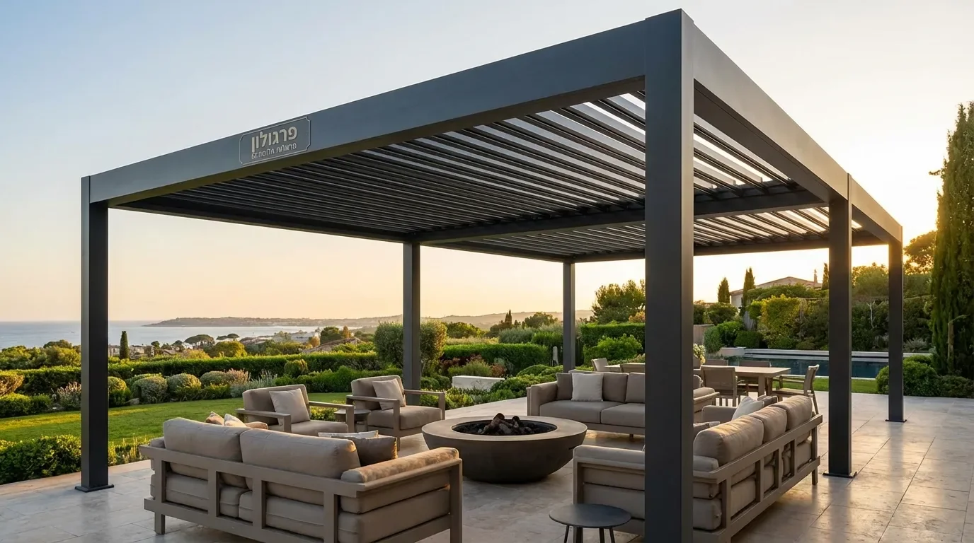 פרגולות אלומיניום איכוtiות במרפסת מעוצבת